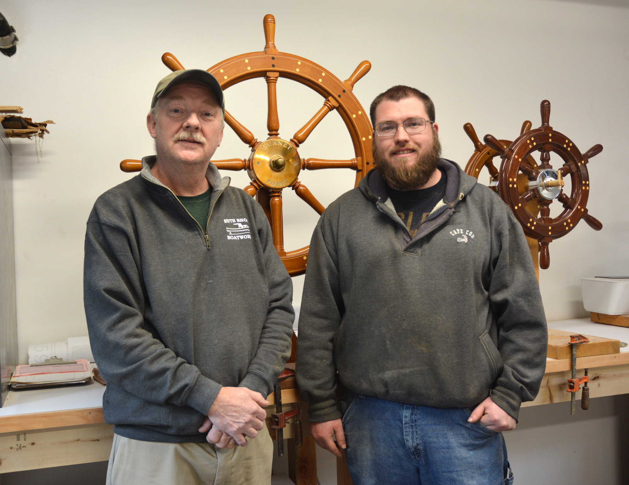 Master craftsman Bob Fuller (left) and apprentice John O’Rourke.