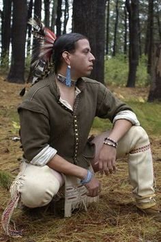 Jonathan James-Perry in traditional Wampanoag dress.