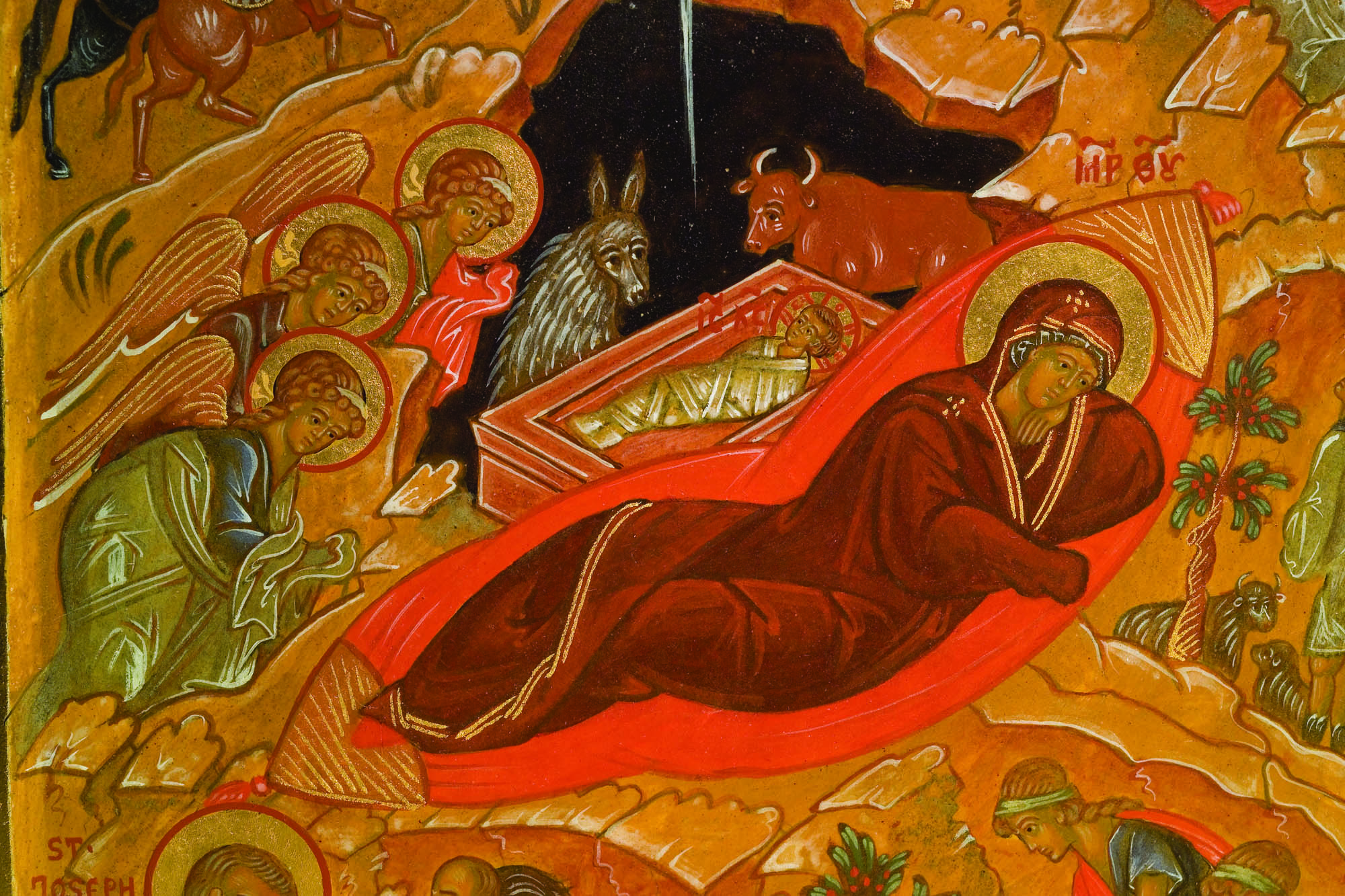 Detail from Triptych of the Holy Nativity of Christ, Russian Orthodox icon by Ksenia Pokrovsky. Photo: Jason Dowdle.