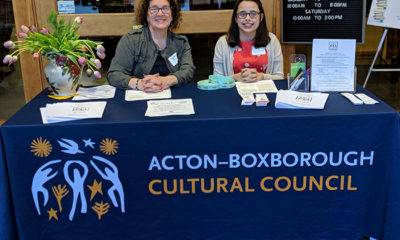 Acton Boxborough's 2019 reception with Natalie working the entrance table with another member Judy Romatelli.