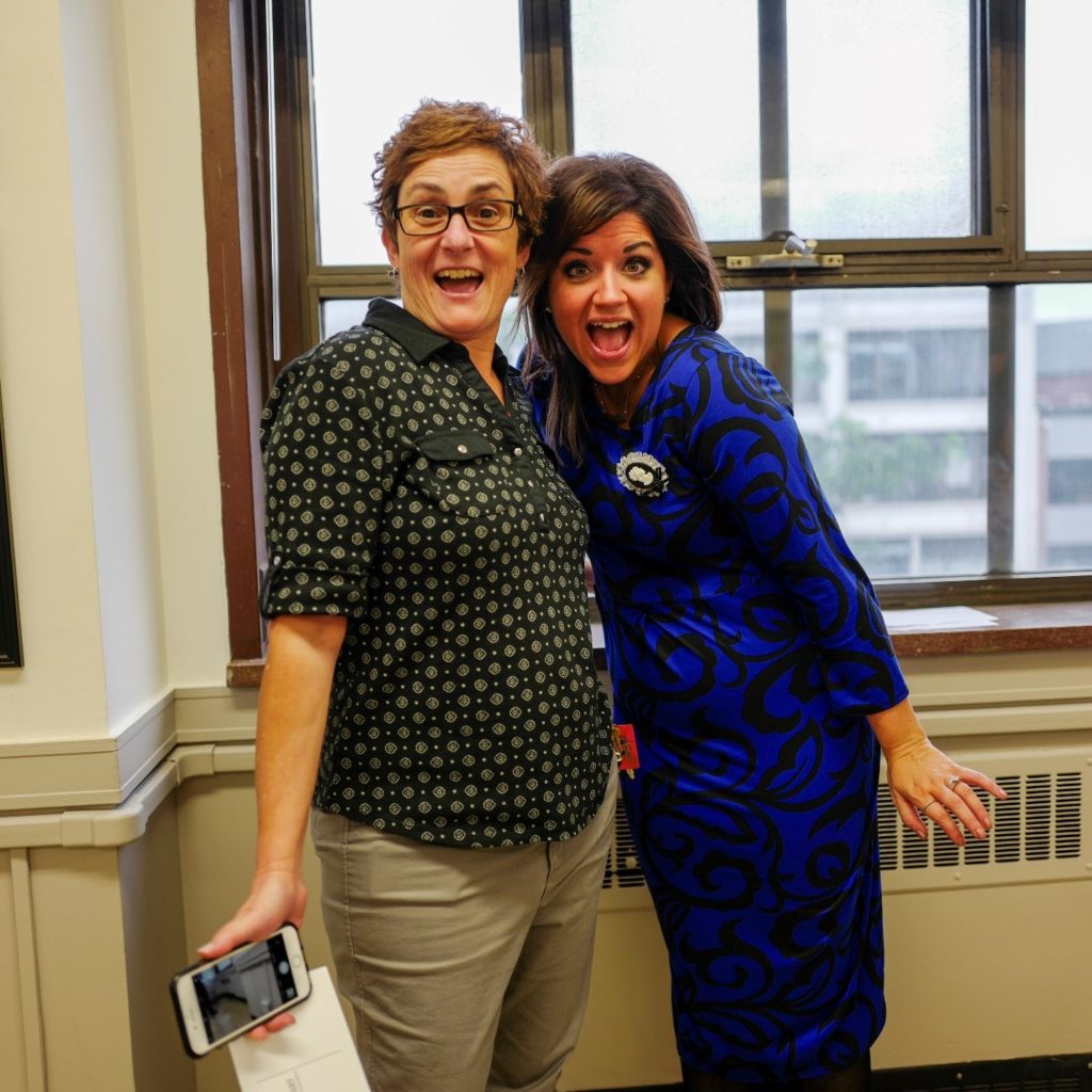 Cultural District Director Carolyn Cole with Marketing Consultant Carla Scheri.
