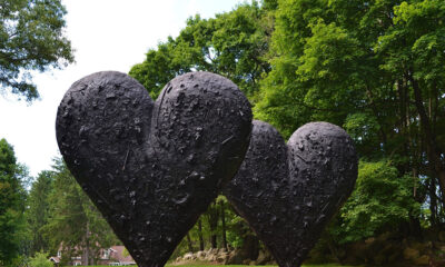 Jim Dine's Two Big Black Hearts