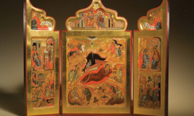 Triptych of the Holy Nativity of Christ, Russian icon by Ksenia Pokrosky. Photo by Jason Dowdle.