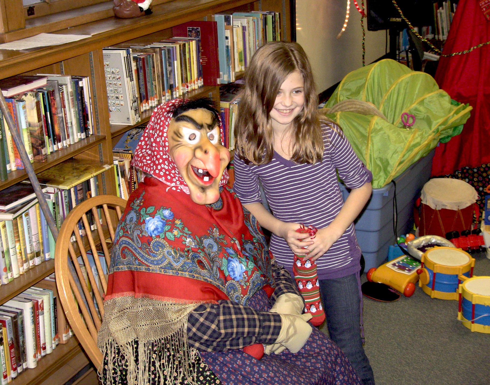La Befana with a young girl.