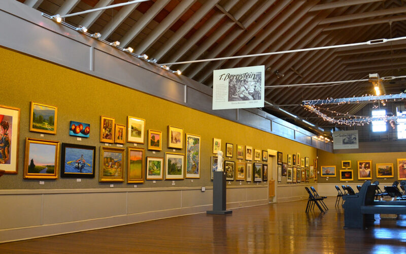 Inside the gallery at the North Shore Arts Association of Gloucester