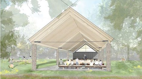 Rendering of the Long Pasture Outdoor Pavilion in Barnstable