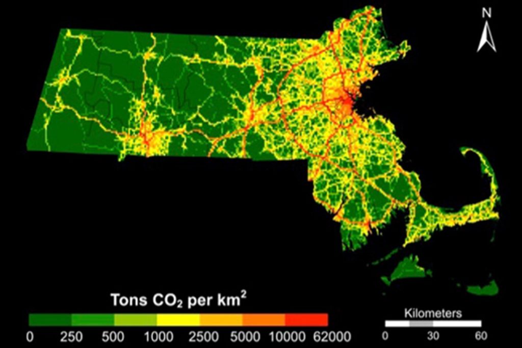 graphic of Massachusetts' carbon dioxide emissions