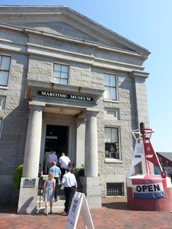 Visitors entering the Maritime Museum