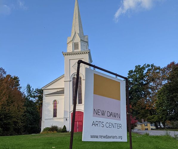 Sign in from of the New Dawn Arts Center