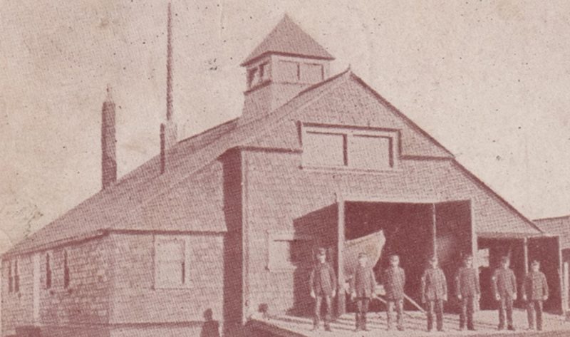 Historic 1900 photo of the original boathouse