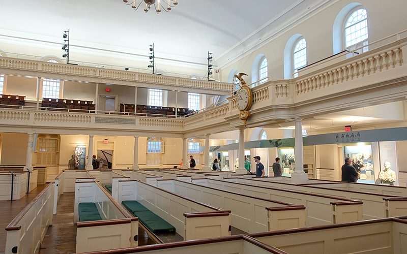 Interior of the Old South Meeting House in Boston
