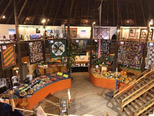 Quilt show and vendors inside the Roundhouse at the Franklin County Fairgrounds