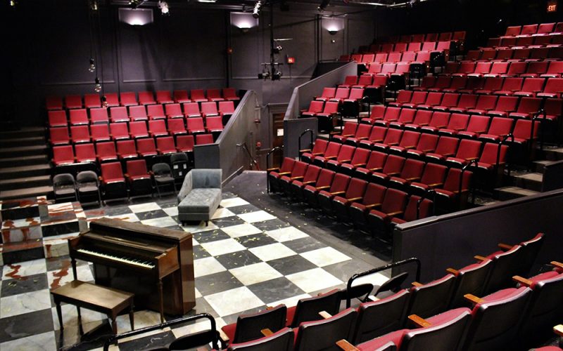 Theater space and seating at the Lyric Stage Company of Boston