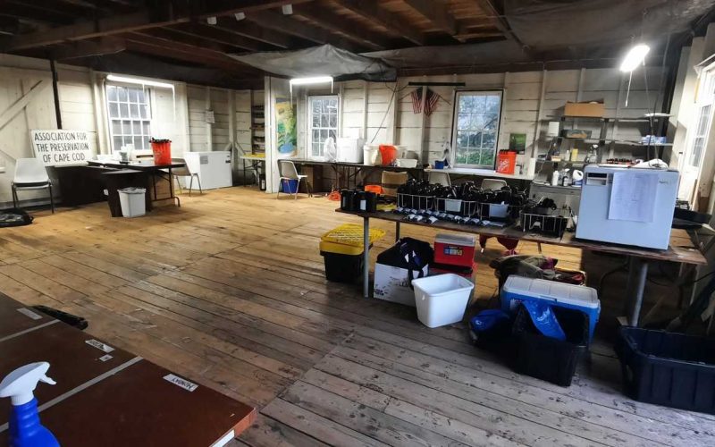 Inside the historic barn at the Koppel Center to Preserve Cape Cod