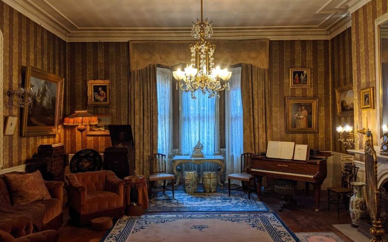Historical parlor at the Gibson House Museum