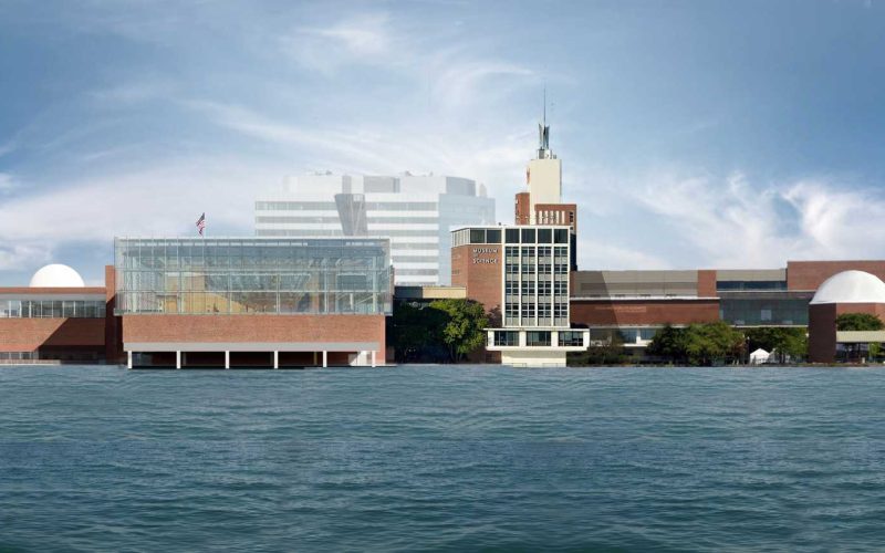 Artist's rendering of the Museum of Science from across the Charles River