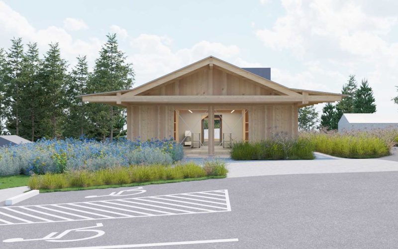 Artist's rendering of a new Farm and Education Center at Roots Rising