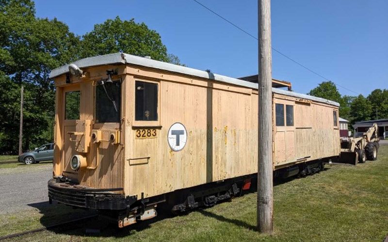 Historical trolley car at the Shelburne Falls Trolley Museum