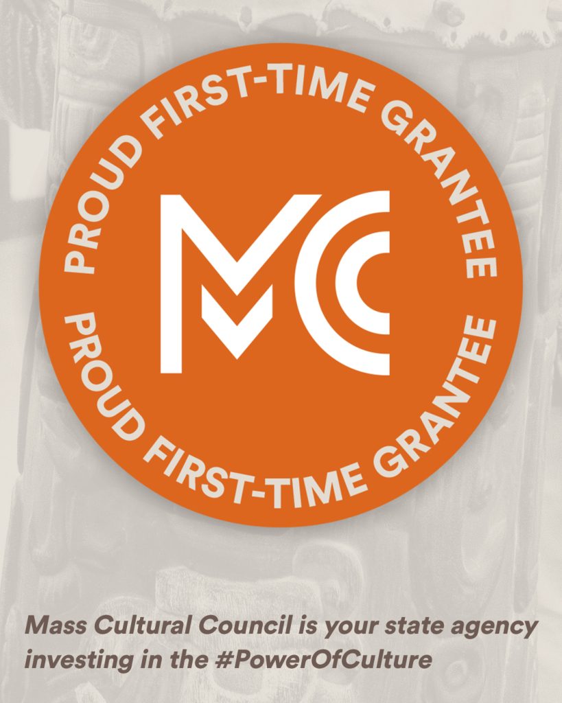 graphic with the text Proud First-Time Grantee and a Mass Cultural Council logo.