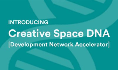 graphic with text Introducing Creative Space DNA development network accelerator.