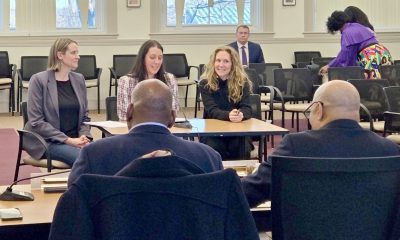 photo of 3 Agency representatives speaking to a legislative committee.